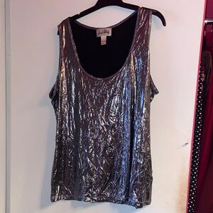 Joseph Ribkoff Silver Metallic Tank Top